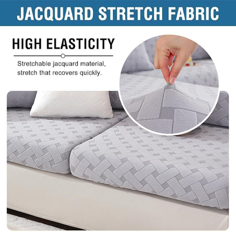Lanmolife 1Pc Elastic Sofa Seat Cushion Cover Thick Jacquard Sofa Seat Protector Removable Cleaning Combination Sofa Covers