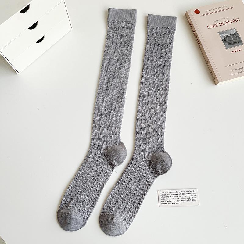 Spring And Summer Stockings Children S Thin Calf Socks White Knee Socks Korean Solid Color Jk Socks Women S Stacking Socks One size fits all