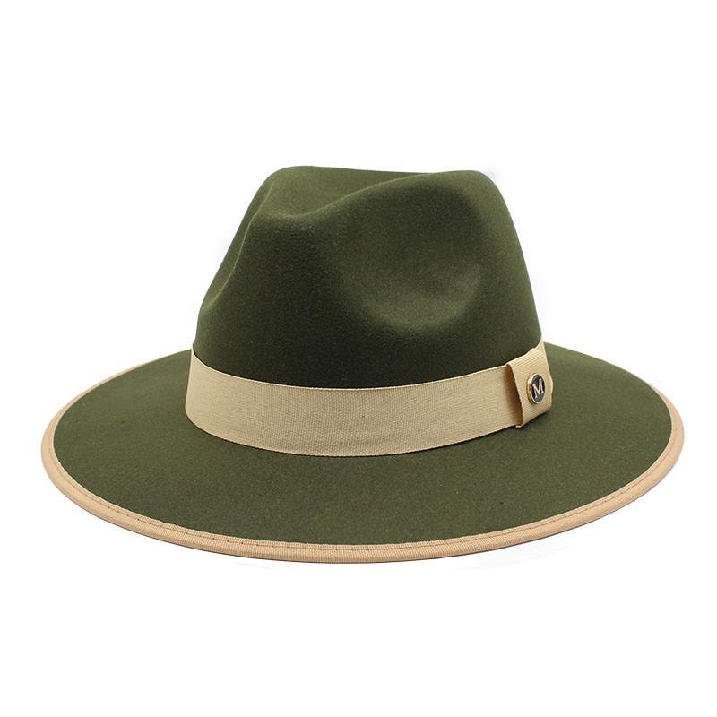 2022 New British Style Felt Jazz Fedora Hats Men Women Wide Brim Gentleman Formal Panama Cap Party Trilby Dress Hat
