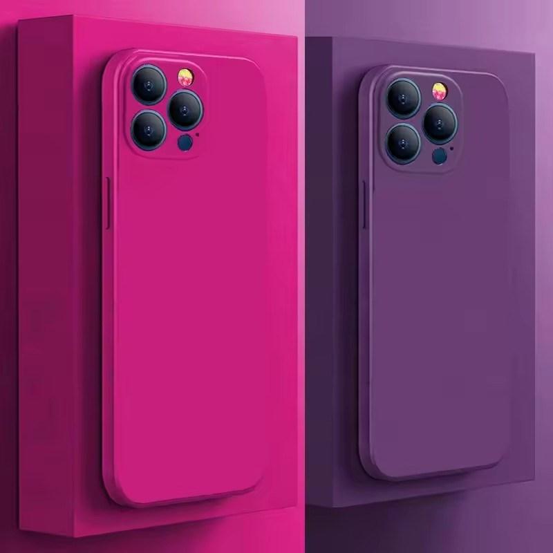 Capa de Celular de Silicone Líquido Macio de Luxo Para iPhone 16 15 14 13 12 11 Pro Max Mini XR Plus SE 2020