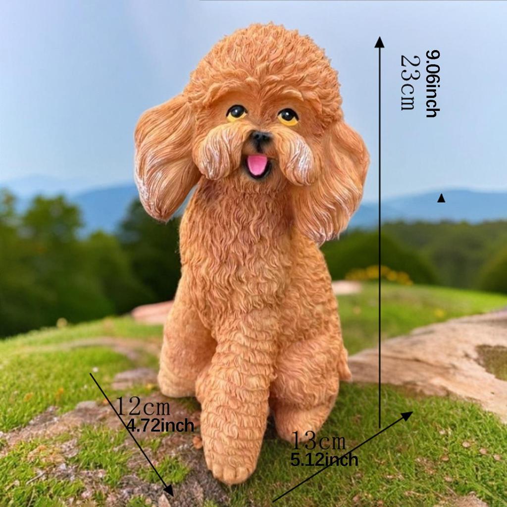 Dog Statue Animal Sculpture Creative Realistic Home Decor Puppy Figurine Lawn Ornament for Bedroom