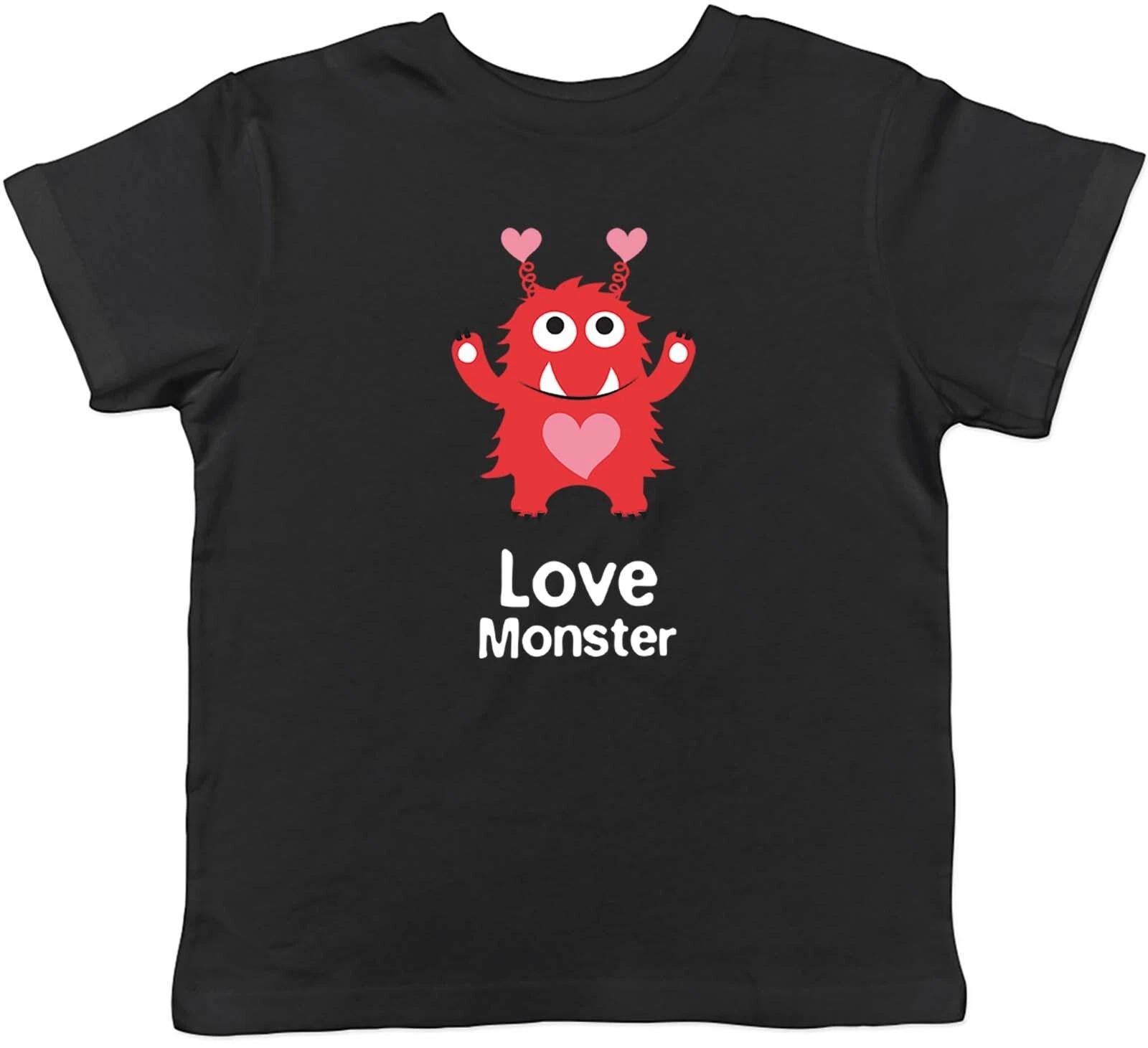 Kids T Shirt Valentines Day Love Monster Childrens Boys Girls Gift 110