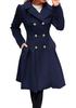In Stock: New European/American Plus Size Women's Double-Breasted Long Wool Coat (Autumn/Winter Collection)