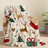 Christmas Themed Flannel Throw Blanket – Soft and Comfortable All-season Lightweight Bed/Sofa Throw with Festive Digital Print