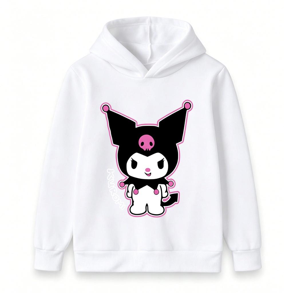 Kids Boys Girls Cute Cartoon Character Print Pullover Hoodie, Casual Long Sleeve Soft Fleece Sweatshirt for Boys Girls Cool Pink Accent Pattern Hooded