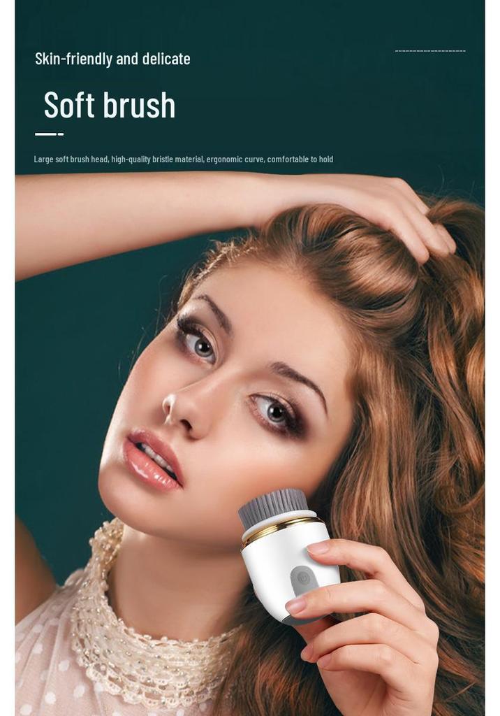 Electric Facial Cleansing Brush - Soft Bristle Exfoliator and Pore Cleaner Beauty Device