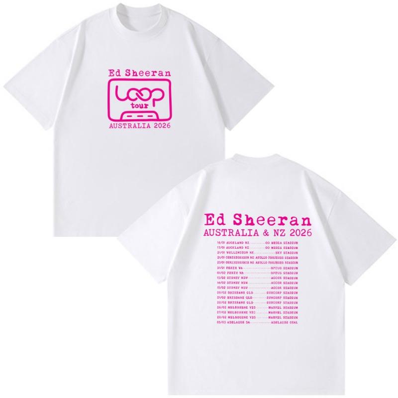 Ed Sheeran Loop Tour Australia and New Zealand 2026 Tour Merch Summer T Shirt Fans Gifts Men Women Fashion Cotton Style Clothing