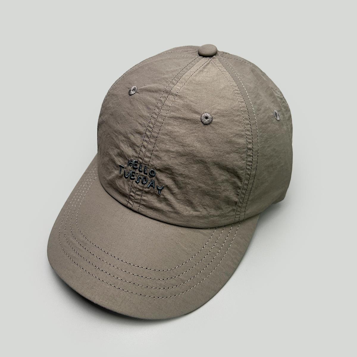 Spring And Summer Plaid Simple Quick-Drying Embroidered Letter Baseball Cap Men S And Women S Sunshade Casual Outdoor Cap 58-61cm серый