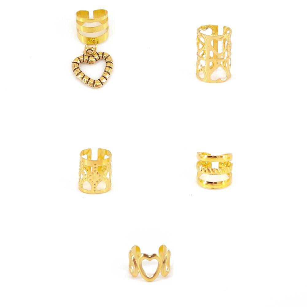 45pcs Dread Locks Hollow Out Hair Ring Hair Braiding Hair Braid Tubes Gold Dreadlocks Beads  Decor