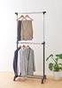 Pearl Metal Pipe Hanger Rack, 2-Tier, Single, Black, Indoor, Laundry, Black, N-7605