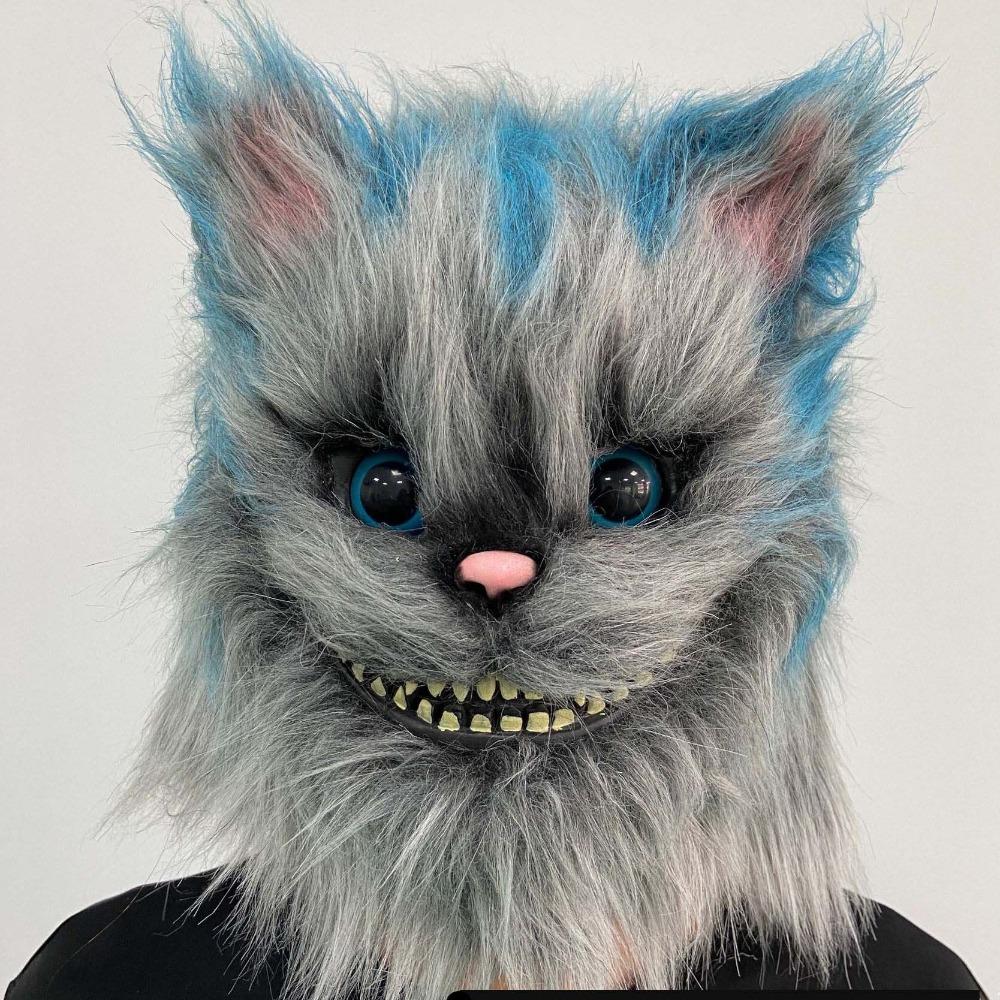 Plyšová kočičí maska Latex s kožichem Zvířecí Cosplay Kostýmy Rekvizity Hrůza Halloween Párty Maškaráda Mardi Gras Karnevalové masky