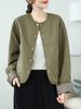 2025 Reversible PU Leather Batwing Sleeve Jacket for Women - Spring & Autumn Round Neck