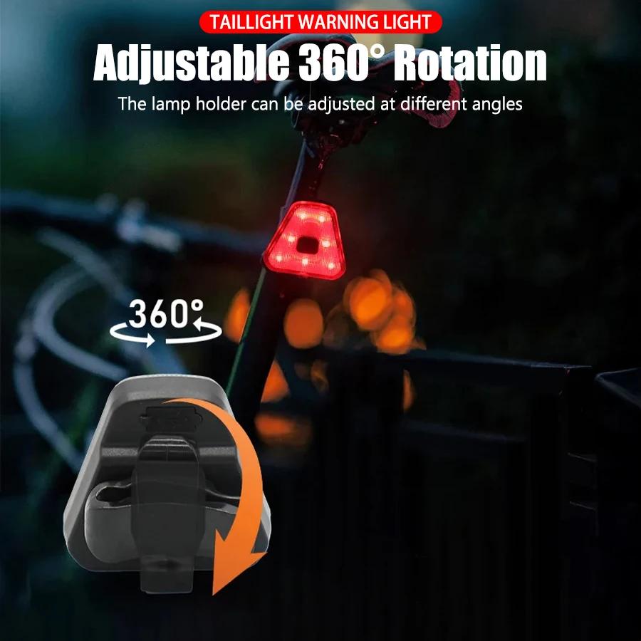 Feu Arrière Vélo LED Lumineux Rouge Arrière Lumière Vélo Lumière Dichroïque Sécurité Cyclisme pour Éclairage Nuit Arrière Feux Arrière Vélo