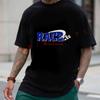 Race Letter Graphic Print Motorcycle T-Shirt Cotton Summer Casual Short Sleeve Round Neck Tops