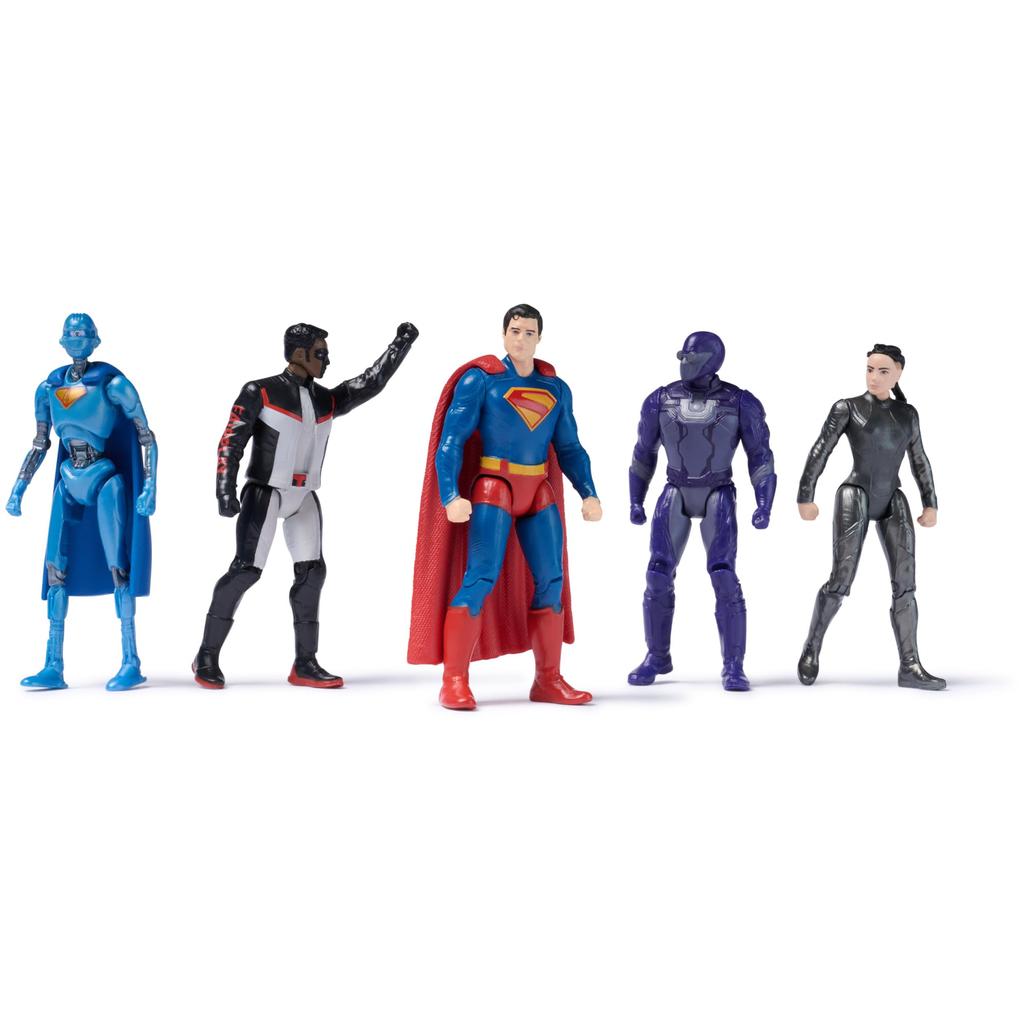 DC Comics, Superman Heroes Vs. Villains 5-Pack, 3-Inch Action Figures, Stylized Superhero Figures with Dynamic Poses and Battle-Ready Armor, Ages 4+