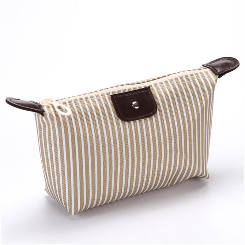 Travel Portable Bag Striped Folding Dumplings Shape Wash Bags for Makeup Storage Women Cosmetic Sundries Travel Portable Bag