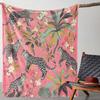 Vintage Leopard-Blumen-Decke - Einzigartiger kuscheliger Druck, Weicher warmer Überwurf für Sofa/Bett/Auto/Büro/Camping, Ganzjahresgeschenk