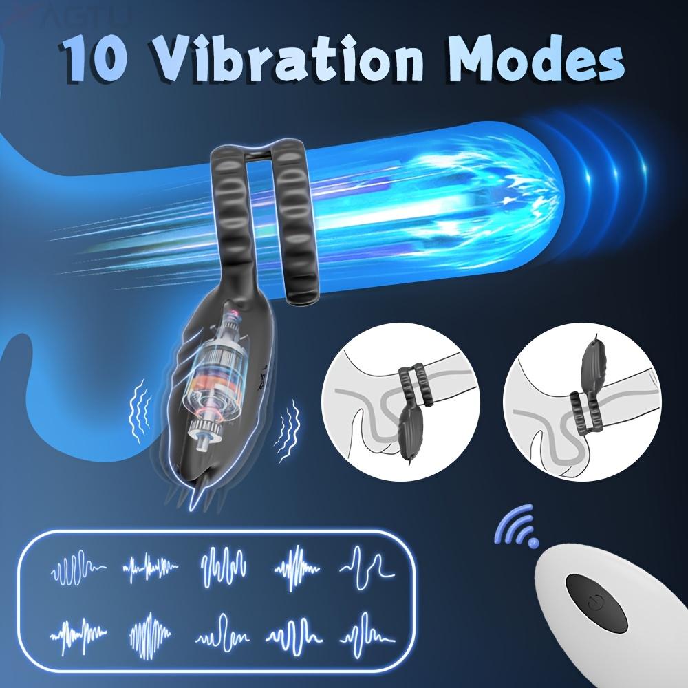 Jucării pentru adulți Stimulator clitoridian Inel pentru penis Vibratoare, Inel vibrant pentru penis Antrenor pentru penis cu 10 vibrații Jucărie sexuală masculină pentru femei și bărbați Jocuri sexuale
