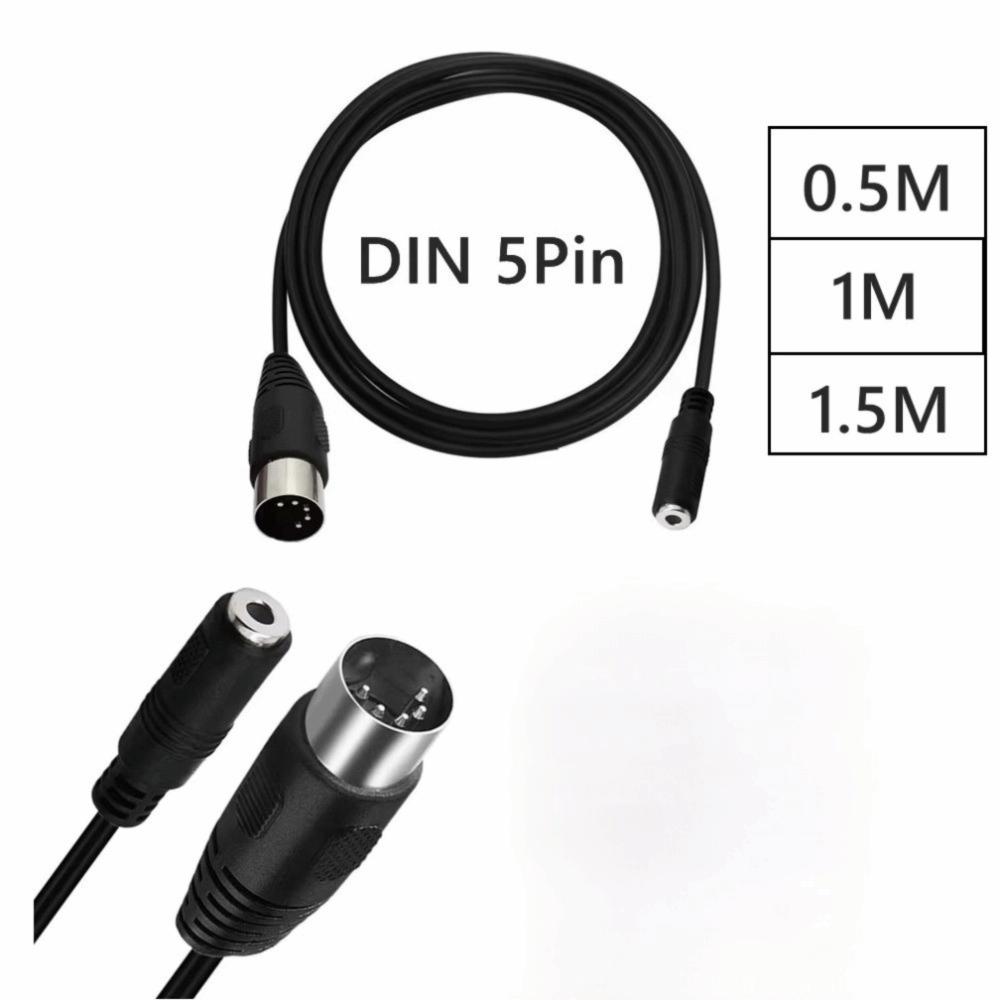 3.5mm Female Din 5 Pin MIDI Cable DIN5P Male Conversion Cable Audio Adapter Cord High Quality Stereo Jack Audio Extension Cord