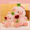 Leaves Clover Four Pig Hugging Heart Shaped Rose Doll Plush Toy Animal Gift