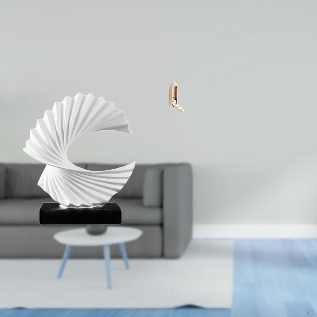 Wave Statue Desktop Ornament Abstract Resin Figurine for Bedroom Living Room Home Folding Wall Hook