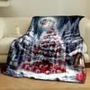 Christmas Tree Moon Snowflake Print Blanket Bedroom Blanket for Livingroom Couch Lunch Break Soft Throw for Friend's Festival Gift