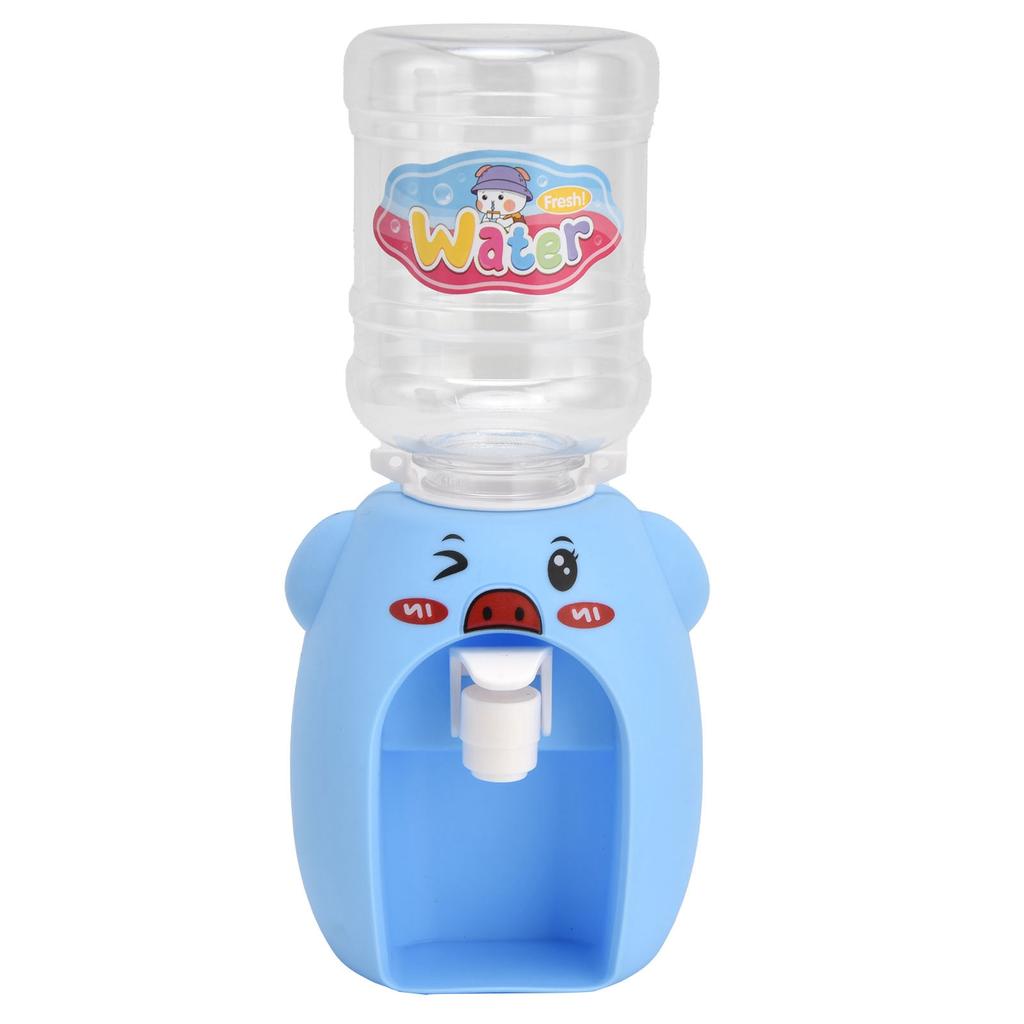 Mini Cartoon Getränkespender Spielzeug Simulation Wasserspender Küchenspielzeug für Kinder Blaues Schwein