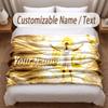 Jude Bellingham Printed Flannel Blanket Custom Name Text Soft Warm Throw For Bedroom Holiday Gift