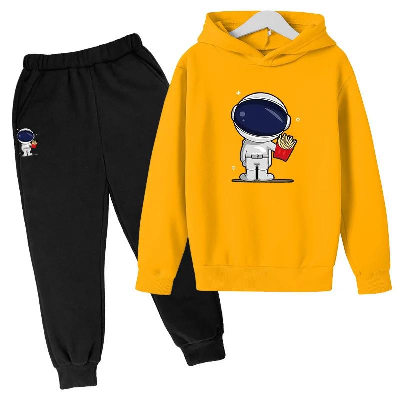 Astronauten-Cartoon-Drucksets für Kinder Mädchenkleidung Kleidung für Mädchen von 9 bis 12 Jahren Oberteile Loungewear Oversized