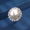 Jewelry Copper Bottom Gold-Plated Inlay Imitation White Pearl Pearl Round Set 16-12Mm