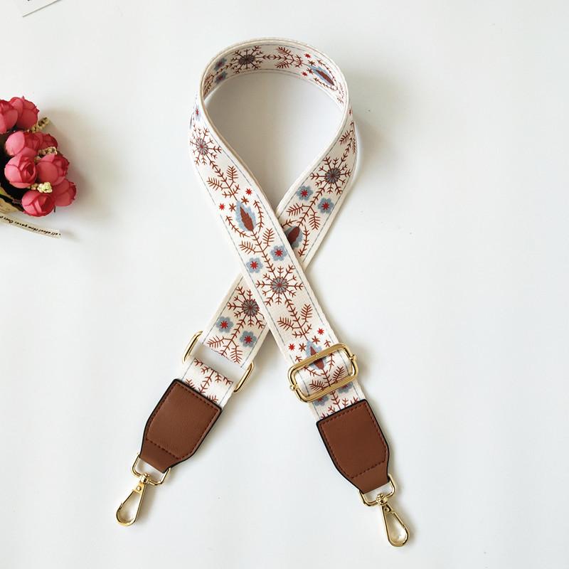 New Luggage Wide Shoulder Strap Fashion Messenger Bag Strap Ethnic Style Contrasting Bag Accessories Versatile Women's Bag Strap