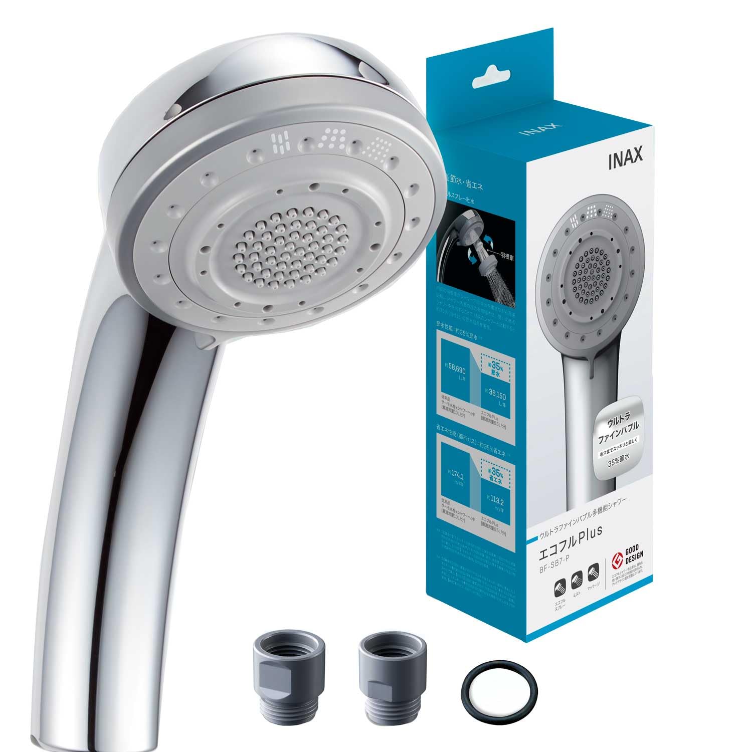 LIXIL Ecoful Plus Ultra Fine Bubble Shower Head INAX Multi-Function PK-BF-SH1 белый