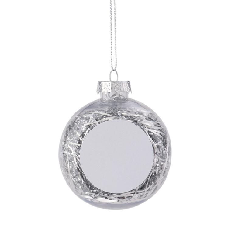 8cm Clear Blank Ball Pendant Sublimation Christmas Ornament Pendant for Transfer Printing DIY Party Tree Home Decors
