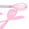 Cooking Spatula Set Silicone Baking Scraper Heat Resistant   Kitchen Utensil(Pink )