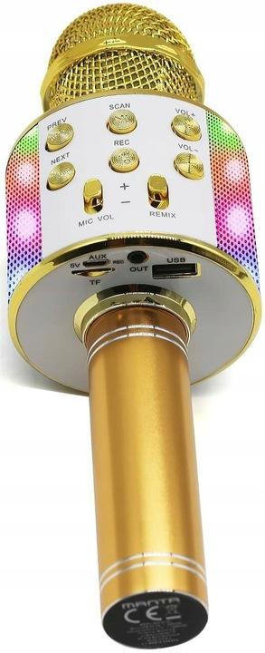 Mikrofon Karaoke Zabawka Dla Dzieci Z Głośnikiem Echo Manta Bluetooth Led