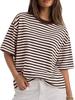 Fashionable Women's Striped T-shirt - Short-sleeved Casual Round Neck Top, Comfortable, Soft and Breathable,