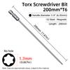200mm Torx Screwdriver Bits Magnetic Hollow Plum Blossom Head S2 Steel Security Bit T6-T40 1/4'' Hex Shank Hand Power Tools