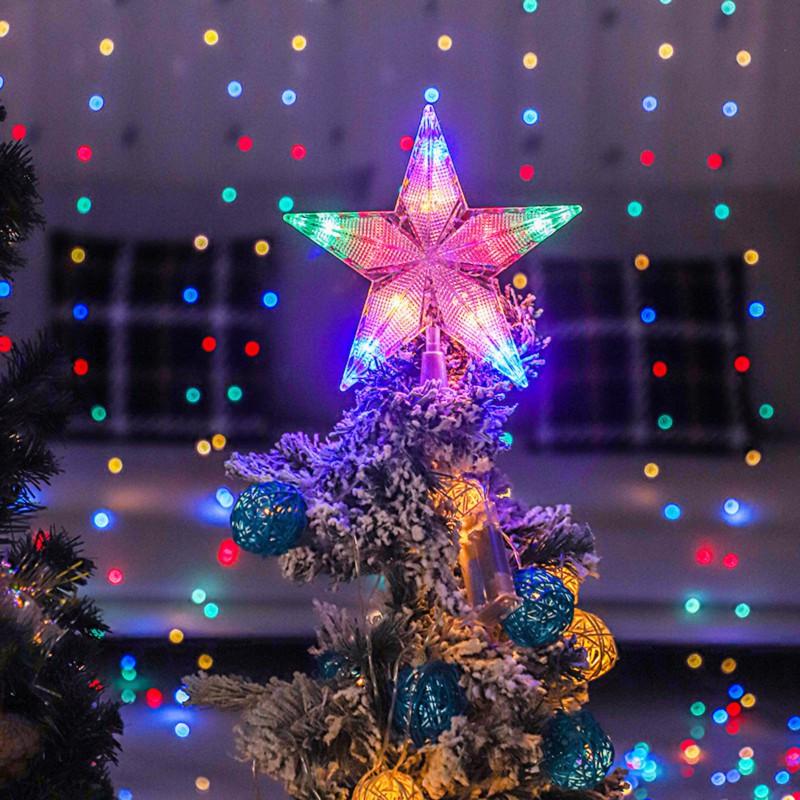 Five-pointed Star Decorative Lights Christmas Tree Top Star Lights