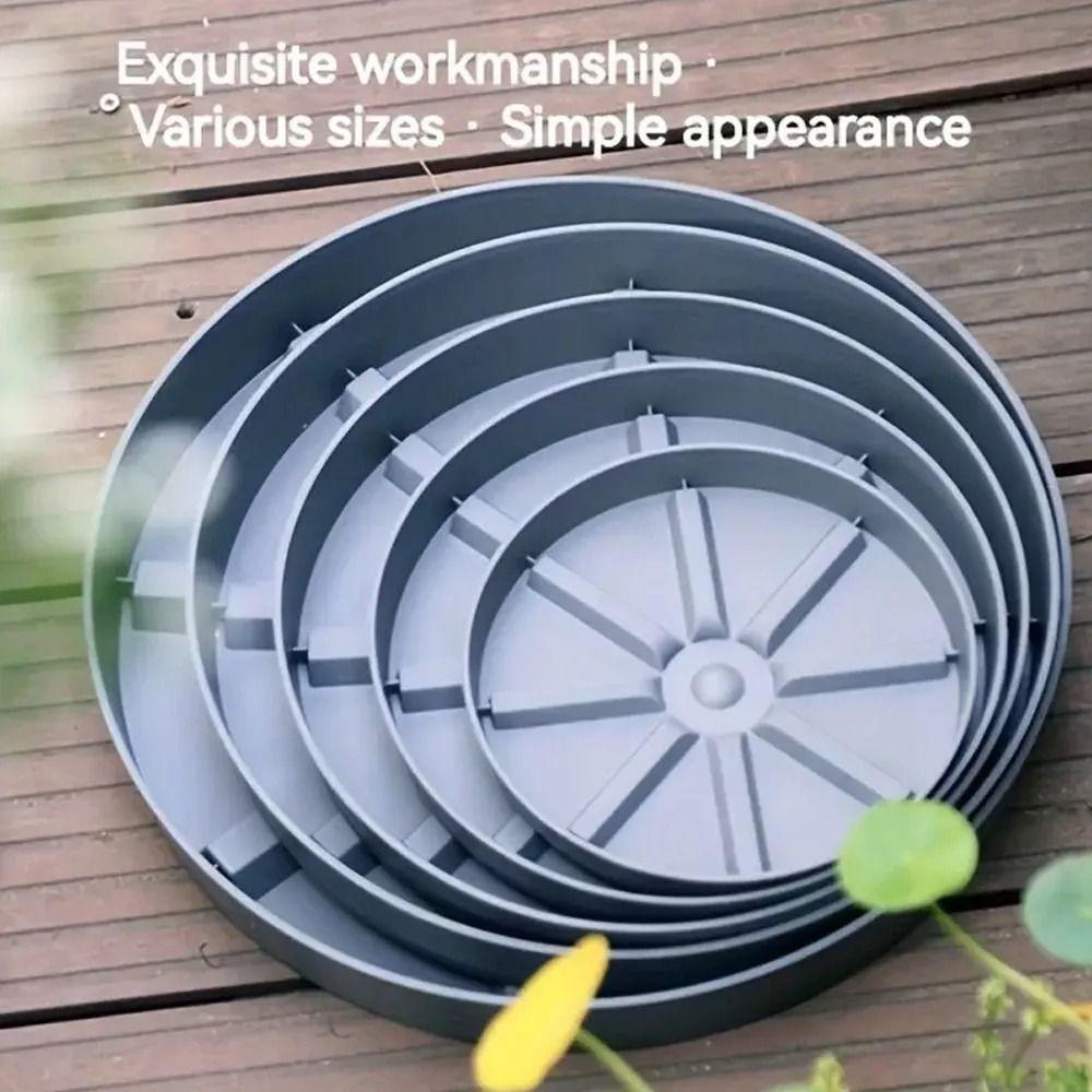 

Plastic Flowerpot Tray Mobile Plant Pot Tray New Flower Pot Grey-4
