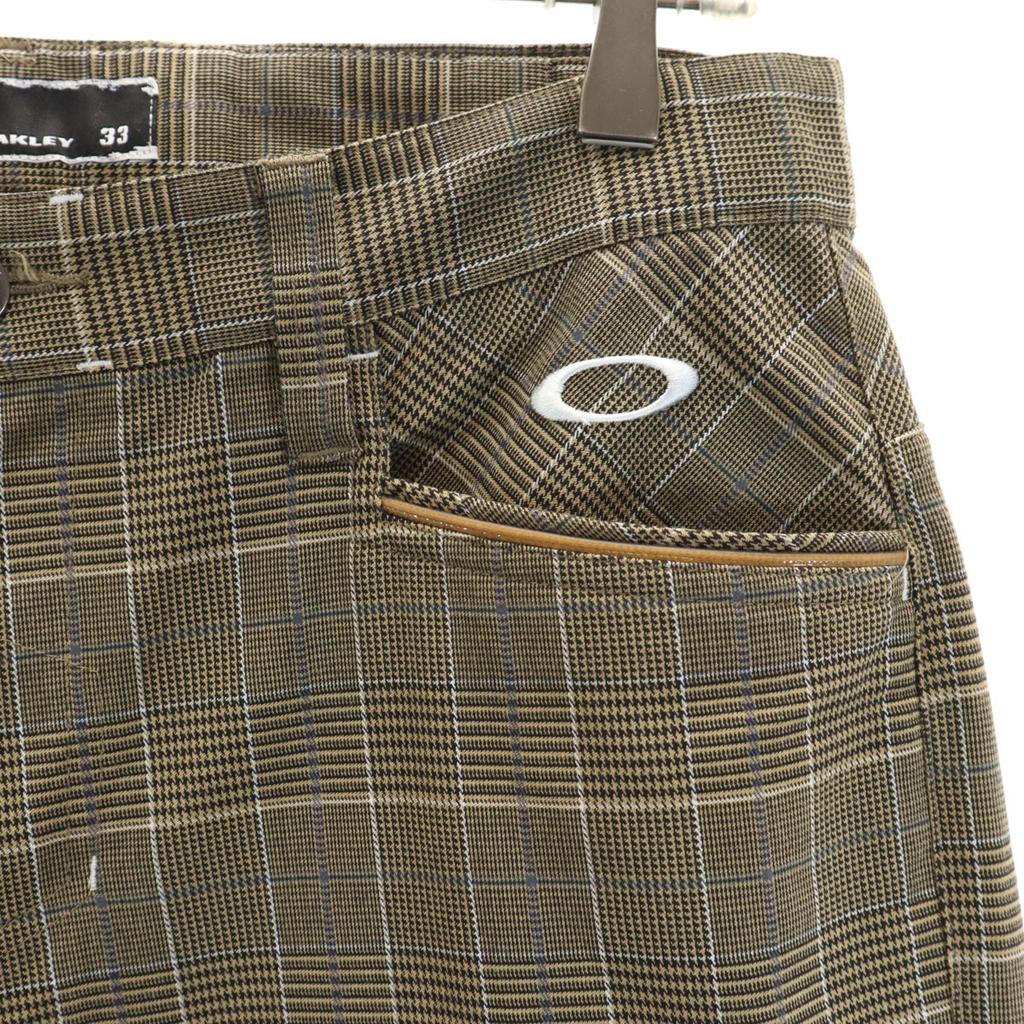 OAKLEY Check Pattern Long pants W33 Brown Men's Used
