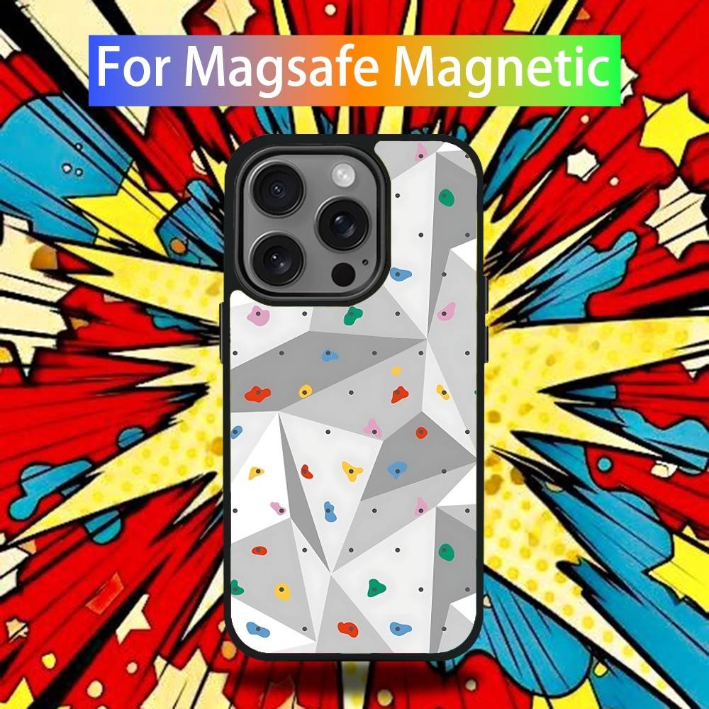 Pouzdro na telefon s motivem lezecké stěny pro iPhone 17,16,15,14,13,12,11 Pro,Max,Plus,Mini,Air,E Magnetický kryt Magsafe