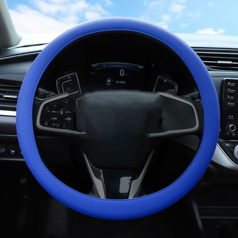 Universal Four Season Thin Silicone Steering Wheel Cover - Anti Slip Wear Resistant Comfortable For Car Black