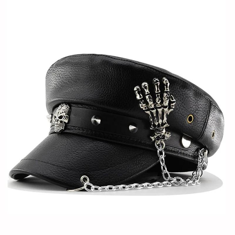 1 pièce Chapeau Beret Punk pour Femme avec Rivets Noirs Style Punk Casquette Gavroche Beret Chaud à Visière Casquettes Vintage Cabbie, Pour l'Extérieur, Usage Quotidien, Cadeau