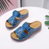 Women Orthopedic Sandals Open Toe Vintage Wedge Sandals Casual Flat Slippers Anti-Slip Thick Sole for Indoor Outdoor