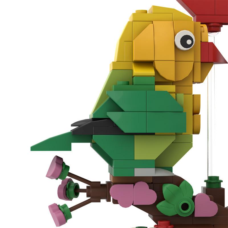Valentinstagsgeschenk MOC Bausteine Ornament Liebesvogel Modell Pädagogisches Bausteinspielzeug für Kinder