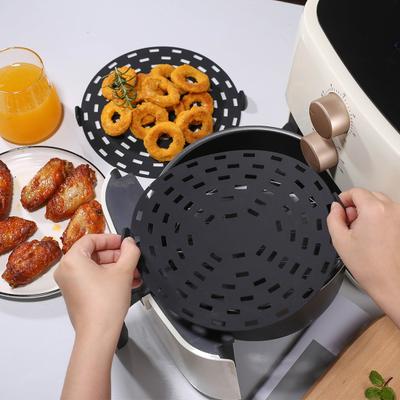 Air Fryer Liners Silicone Baking Tray Pad Non-Stick Round Reusable Mats Heat Resistant Steamer Liners for Kitchen Baking