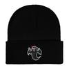 New Embroidered Halloween Little Devil Warm Knitted Hat Casual Pullover Beanie Hat Women's Personalized Warm Hat