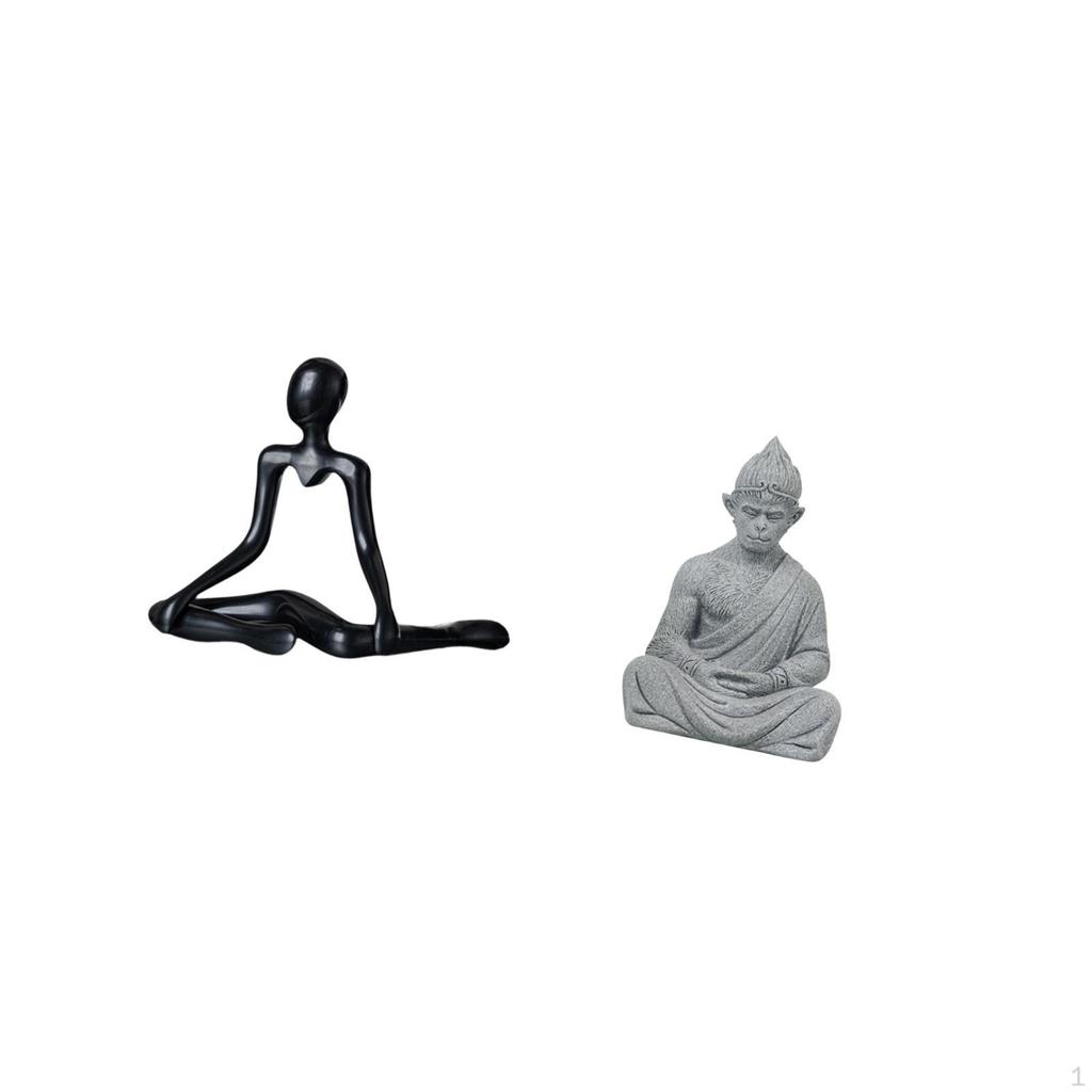 Creative Thinker Monkey Buddha Statue Abstract Sculpture Unique Decorative Figurine for Entrance