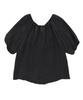 PALAP Women'S Sleeved Neckline Shirred Volume Blouse_Pl25S4Sh057_Bk