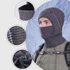 WTEMPO Men's Autumn Winter Ear/Face Protection Knitted Hats Cold-proof Windproof Outdoor Cycling Hats Solid Color Thick Warm Plush Inner Woolen Hats